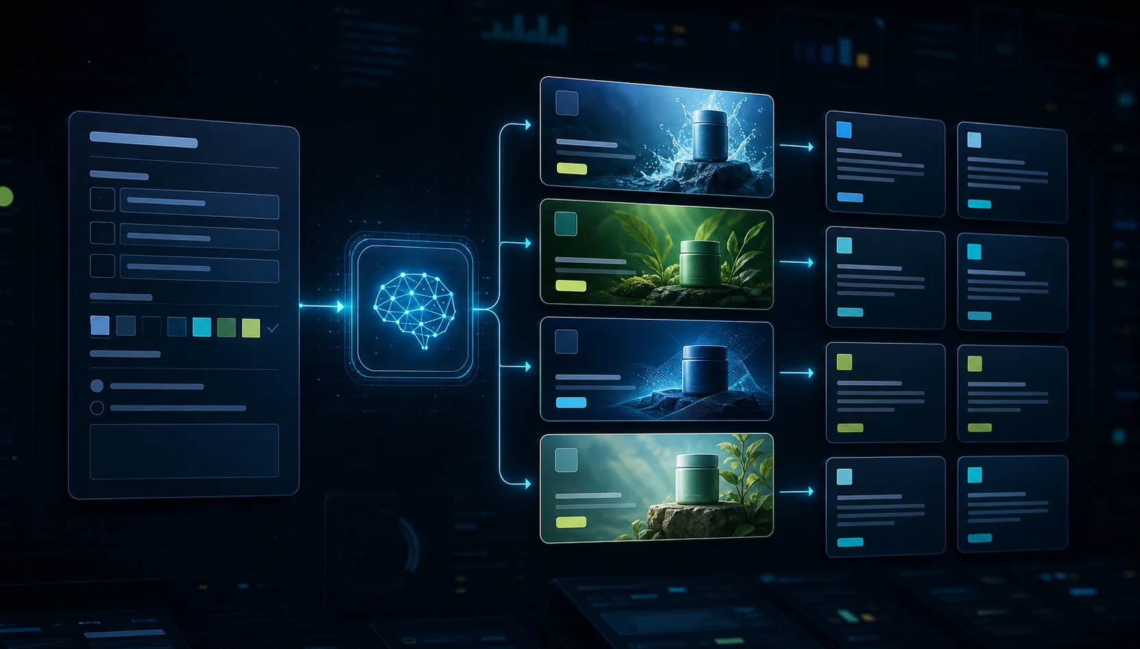 AI ad creative workflow turning a campaign brief into concepts